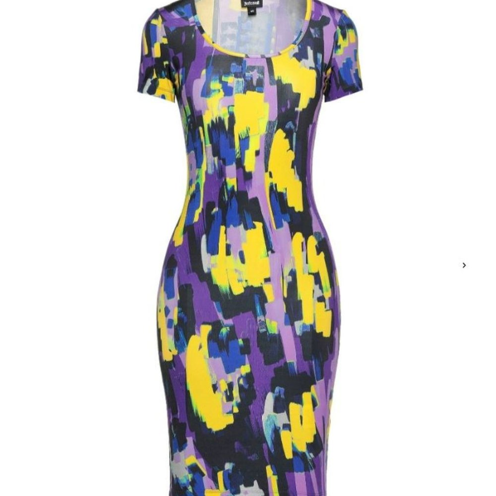 Just Cavalli by Roberto Cavalli Abstract T-Shirt Sheath Dress US Size 8 (44 IT)